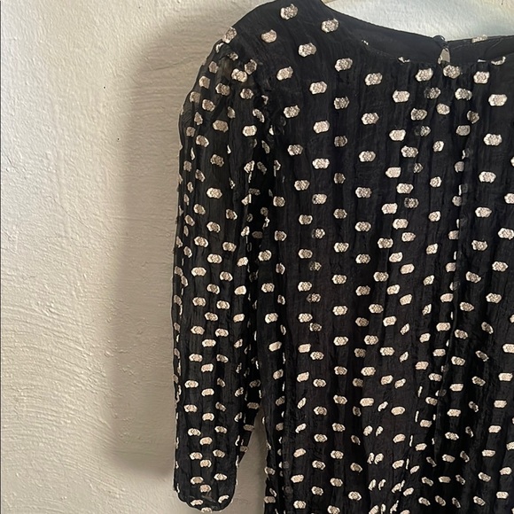 Zara Black Sheer Polka Dot Blouse - Picture 2 of 6